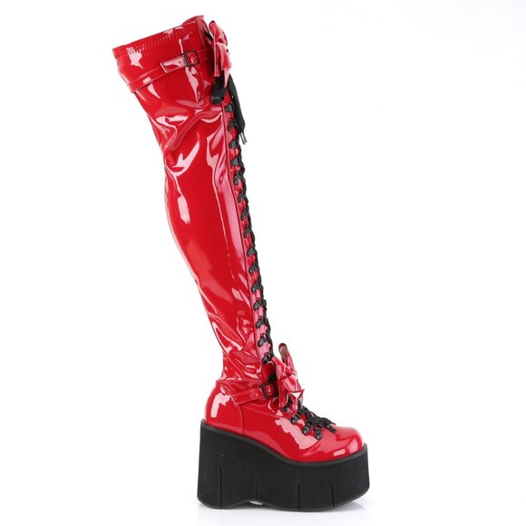 Gothic Platform Lace Up Thigh High Boots - Picture 1 of 5